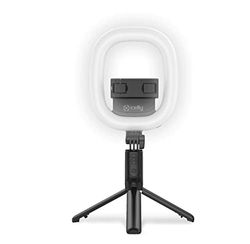 Celly Poteau Selfie & Tripode BT avec Anneau Lumineux 15 cm