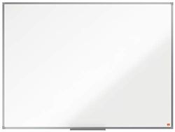 Nobo Lavagna Bianca Non-Magnetica in Melamina, 1200 x 900 mm, Cornice in Alluminio, Sistema di Montaggio ad Angolo, Incl. Vaschetta Porta Accessori, Gamma Essence, Bianco, 1915271
