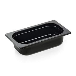 WAS 9314 066 Eco-Line matbehållare, melamin, svart, GN 1/4, höjd 6,5 cm, 3 stycken