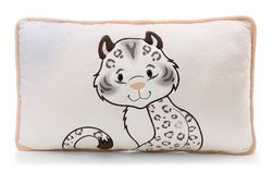 NICI Eleni Snowbell 62445 Coussin léopard des neiges 43 x 25 cm – Blanc – Coussin en Peluche Moelleux pour Enfants et Adultes Idéal pour la Maison, la Maternelle ou Les déplacements