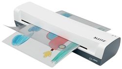 Leitz iLAM Home Laminator, Vit A3-lamineringsmaskin, Snabb Uppvärmningstid på Tre Minuter, Fickor med 75-125 Mikron, Inkluderar Startpaket med Fickor, 74320001