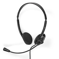 NEDIS PC Headset | Oor | Stereo | USB Type-A/USB Type-C™ | Opvouwbare Microfoon | Zwart