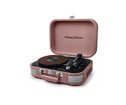 Muse MT-201 BTB - Tourne-Disque Muse Trois Vitesses, Bluetooth, USB et Lecteur de Cartes SD, Rose