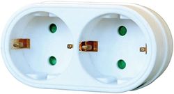 Brennenstuhl Tomada múltipla com 2 tomadas de energia e interruptor (tomada adaptador duplo por 2 tomadas de corrente de terra) branco
