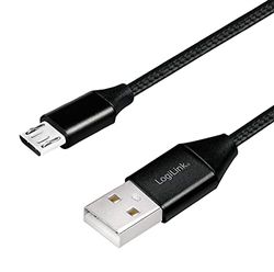 Cavo di collegamento USB 2.0, da USB (tipo A) a micro USB, 1 m, colore: Nero