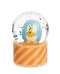 Mymochi-snökula med pingvinen Waddle, 6,5 cm, orange, dekorativ kawaii-accessoar, skakkula, glitterkula, glaskula, presentidé för vänskap, 61826