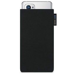 Adore June Classic Black Protection Sleeve compatible with OnePlus 10 Pro and OnePlus 9 Pro, Pouch Case Made of Durable Fabric with Display Cleaning Effect
