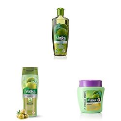 Vatika Naturals Olive Enriched Hair Oil (200ml) + Shampoo (400ml) + Hair Mask (500g) Set For Anti Fizz - Coats, Conditioning & Softening Hair Enriched With Multivitamin | Sweet Almond & Henna Extracts