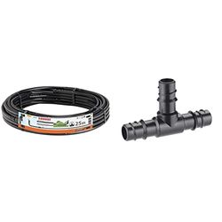 Claber 90355 Tubo Gocciolante Polietilene 1/2, Nero, 25 m & 7806015 Accessori Rainjet Goccia 2 Raccordi a 3 Vie