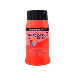 System 3 Acrylic Colour 500ml Tubs by DALER-ROWNEY - Cadmium Scarlet (Hue)