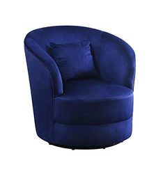 Fauteuil Colin de la Collection Atlantic Home, 360 degrés, Polyester, Bleu, LxPxH : 84 cm x 85 cm x 84 cm