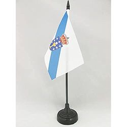 AZ FLAG Bandera de Mesa de Galicia 15x10cm - BANDERINA de DESPACHO GALLEGA 10 x 15 cm
