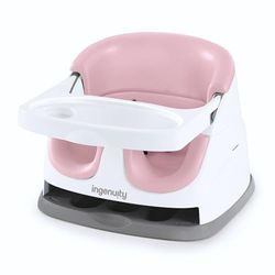 Ingenuity - Alzador de Asiento y Elevador de Viaje, Apta para Bebés y Niños para Comer, arnés de seguridad de 3 puntos, silla portátil, fácil de limpiar, a partir de 6 meses, Rosa