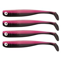 Zanderbait 16 cm Black Pinki, visaas, kunstaas, snoekbaars, snoekbaars, softbait, rubberen vis, rubberen aas, levering 4 stuks.