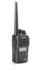 Kombix RL-120U - Transceptor portátil profissional UHF (400-470 MHz, com recetor de rádio FM, 256 canais, IP67) cor preta