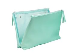 French Tendance Astuccio verde doppio scomparto blu turchese