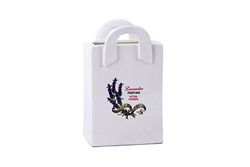 GMMH Landhaus Vintage BADSET Lavendel Badkamer Accessoires Set Zeepdispenser WC borstel keramiek (decoratieve tas)