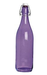 Excelsa Happy Color Glad fles, 1 liter, glas, violet, 8 x 8 x 30 cm