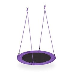 Relaxdays Nestgunga, Ø 110 cm, barn och vuxna, justerbar höjd upp till 100 kg, utomhus hängande gunga, svart/lila