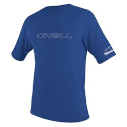 ONEILL WETSUITS Basic Skins S/S Rash tee Vest, Hombre, Pacific, Large