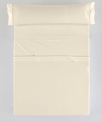Juego de sábanas color crema - Cama de 90 (3 piezas) - 100% algodón - 144 hilos. Gramage: 115
