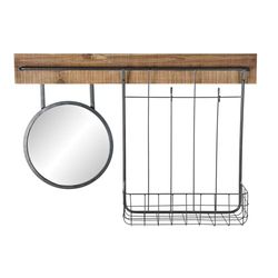 ESPEJO ABETO METAL 80X15X20 CESTA NATURAL
