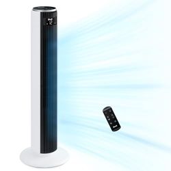 LEVOIT 20dB Silent Tower Fan, 26ft/s Powerful Cooling Fan with DC Motor, 26W Energy, Remote Control, 4 Modes 12 Speeds 12H Timer, Advanced Sleep Mode, Front Display, 90° Oscillation