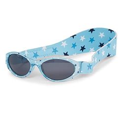 Dooky Baby Banz Blue Star Lunettes de soleil pour bébés (lunettes pour enfants de 0 à 2 ans, protection UV-A & UV-B, protection solaire avec verre incassable, avec bandeau en néoprène), Blue Star