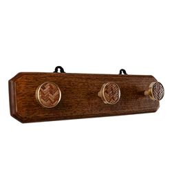 Romimex Perchero de Pared Natural Madera Metal Bambú 41 x 7 x 12 cm