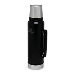 Stanley Classic Legendary Thermosfles 1L - Houdt 24 Uur Warm Of Koud - Vaatwasserbestendig - Roestvrijstalen Thermoskan - Lekvrij - BPA-Vrij - Matte Black