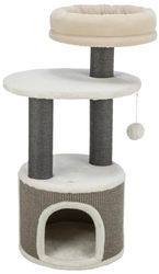 TRIXIE Tiragraffi Marco 85 cm in bianco/beige/grigio – Albero per gatti a più piani con molte possibilità di graffi e giochi, nonché luoghi di ritiro – accogliente e stabile – 44469