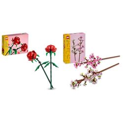 LEGO Creator Pacchetto Rose e Fiori di Ciliegio, Accessori per la Camera o Decorazione da Scrivania, per Ragazze, Ragazzi e Appassionati di Fiori, Idea Regalo per San Valentino 40725 + 40460
