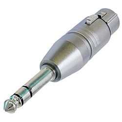 Neutrik Na3Fp – Adaptateur pour câble (1/4" (0,64 cm), XLR, mâle/femelle, argenté, en laiton, polyamide, zinc d'acier, -20 – 65 °C)