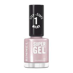 Rimmel Super Gel, 110 Cream & Blend, Long-Lasting Nail Polish, Milky Finish, Easy Application, Gel-like Manicure, Chip Resistant, Clean Formula, 12ml