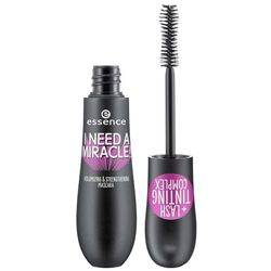 essence cosmetics I NEED A MIRACLE! Volym- & stärkande mascara, nr 01, svart, volymgivande, stärkande, färgningseffekt, vegansk, utan mikroplastiska partiklar, nanopartiklar fri, utan parfym, 1-pack