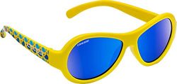 Cressi Scooby Óculos de sol para crianças, juventude unissexo, amarelo/baleia/lentes espelho azul, 0-2 anos