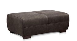 CAVADORE Big Sofá Mave Ricco/Big Sofá em design moderno em imitação de pele/inclui almofadas e/287 x 69 x 108 cm (BxHxT)/microfibra antracite, microfibra, cinzento, Hocker