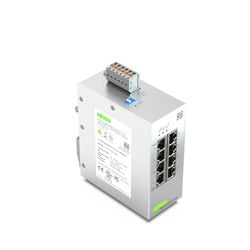 WAGO Switch industriel 852-1812 | avec 8 voyants d'autonégociation et de diagnostic du panneau avant des ports ETHERNET 10/100/1000 Mbit/s, prend en charge jusqu'à 8 000 adresses MAC absolues