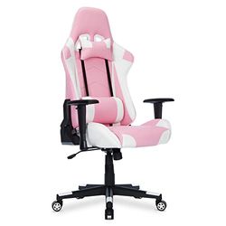 IntimaTe WM Heart D1001001B21 Gamingstoel, ergonomische racestoel, verstelbare pc-gamingstoel met hoge rugleuning met armen en rugsteun, liggende bureaustoelen (roze),50 * 55 * 131 cm