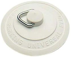 Merriway Bh00004 Zelfzittende universele wastafel- en badrubberen stekker, wit, 57 mm