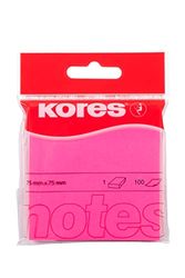 Kores - Pink Sticky Notes - Coloured, Self-Stick Notes, Memo Block, Notepad, Vision Board Accessories, School Supplies, Office Supplies - 75x75mm, Pack of 1 x 100 Sheets in Magenta
