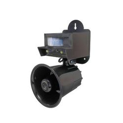 Ahuyentador de pájaros, con sonido ultrasónico y luz intermitente, ideal para proteger cultivos y jardines.