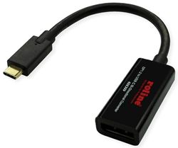 ROLINE Câble Adaptateur USB Type C - DisplayPort, v1.2, St/BU, bi-directionnel, 0,2 m