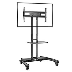 Ergosolid standaard met wielen, verstelbaar, voor LCD/LED/Plasma-TV tot 45,5 kg, zwart