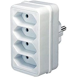 Brennenstuhl Tomada múltipla para tomada de energia (adaptador de tomada para 4 tomadas de energia euro, tomadas com maior proteção acidental) branco