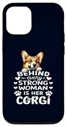 Coque pour iPhone 13 Derrière chaque femme forte se trouve son corgi