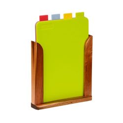 Premier Housewares snijplanken met houten standaard - Set van 4