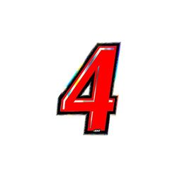 4R Quattroerre.it 13264 Número Racing 4, vermelho, 10 x 10 cm