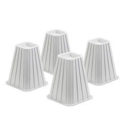 Honey Can Do STO-01006 Stackable Bed Risers, Ivory, Plastic, 7.5-Inch, Pack of 4