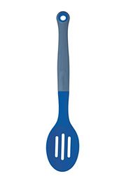 Colourworks Slotted Spoon, Silicone, Blueberry, 27 cm